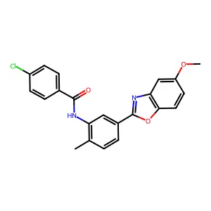4-chloro-N-[5-(5-methoxy-1,3-benzoxazol-2-yl)-2-methylphenyl]benzamide structure