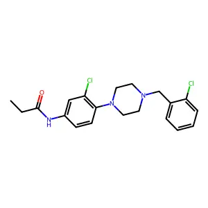 N-[3-chloro-4-[4-[(2-chlorophenyl)methyl]piperazin-1-yl]phenyl]propanamide structure