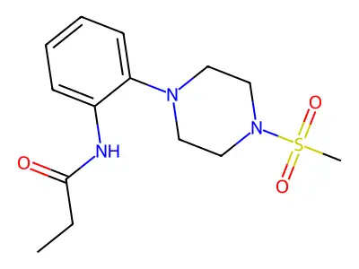 N-[2-(4-methylsulfonylpiperazin-1-yl)phenyl]propanamide structure