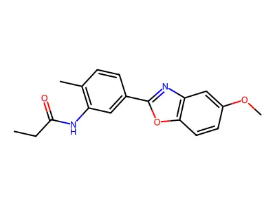 N-[5-(5-methoxy-1,3-benzoxazol-2-yl)-2-methylphenyl]propanamide structure
