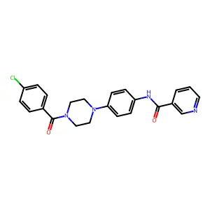 N-[4-[4-(4-chlorobenzoyl)piperazin-1-yl]phenyl]pyridine-3-carboxamide structure