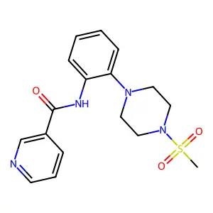 N-{2-[4-(methylsulfonyl)-1-piperazinyl]phenyl}nicotinamide structure