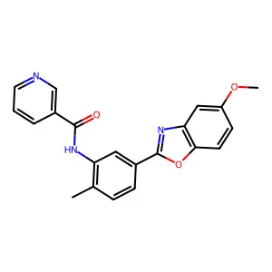 N-[5-(5-methoxy-1,3-benzoxazol-2-yl)-2-methylphenyl]pyridine-3-carboxamide structure