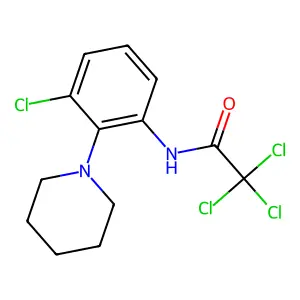 2,2,2-trichloro-N-(3-chloro-2-piperidin-1-ylphenyl)acetamide structure