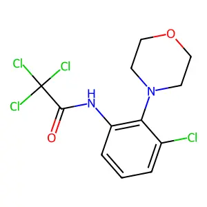 2,2,2-trichloro-N-(3-chloro-2-morpholin-4-ylphenyl)acetamide structure