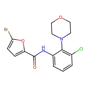 5-bromo-N-(3-chloro-2-morpholin-4-ylphenyl)furan-2-carboxamide structure
