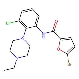 5-bromo-N-[3-chloro-2-(4-ethyl-1-piperazinyl)phenyl]-2-furamide structure