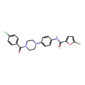 5-bromo-N-{4-[4-(4-chlorobenzoyl)-1-piperazinyl]phenyl}-2-furamide structure