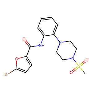 5-bromo-N-[2-(4-methylsulfonylpiperazin-1-yl)phenyl]furan-2-carboxamide structure