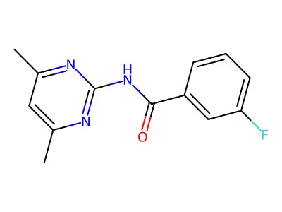 N-(4,6-dimethylpyrimidin-2-yl)-3-fluorobenzamide structure