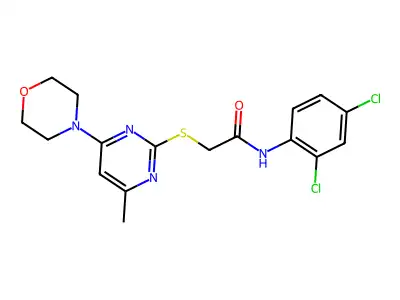 N-(2,4-dichlorophenyl)-2-((4-methyl-6-morpholinopyrimidin-2-yl)thio)acetamide structure