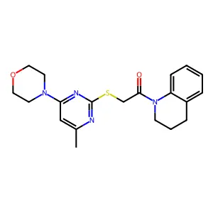 2-{[4-methyl-6-(morpholin-4-yl)pyrimidin-2-yl]sulfanyl}-1-(1,2,3,4-tetrahydroquinolin-1-yl)ethan-1-one structure