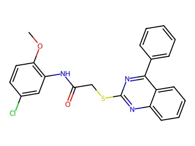 N-(5-chloro-2-methoxyphenyl)-2-[(4-phenylquinazolin-2-yl)sulfanyl]acetamide structure