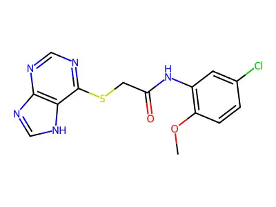 N-(5-chloro-2-methoxyphenyl)-2-(7H-purin-6-ylsulfanyl)acetamide structure