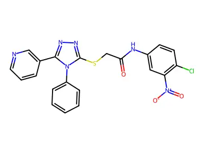 N-(4-chloro-3-nitrophenyl)-2-{[4-phenyl-5-(pyridin-3-yl)-4H-1,2,4-triazol-3-yl]sulfanyl}acetamide structure