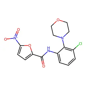 N-(3-chloro-2-morpholin-4-ylphenyl)-5-nitrofuran-2-carboxamide structure