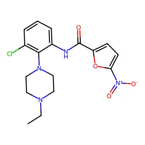 N-[3-chloro-2-(4-ethylpiperazin-1-yl)phenyl]-5-nitrofuran-2-carboxamide structure