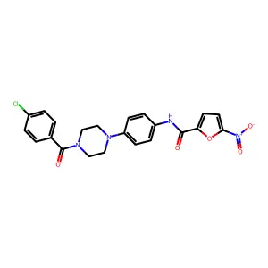 N-{4-[4-(4-chlorobenzoyl)-1-piperazinyl]phenyl}-5-nitro-2-furamide structure