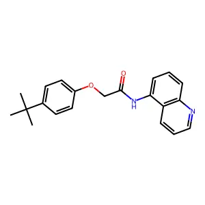 2-(4-tert-butylphenoxy)-N-quinolin-5-ylacetamide structure