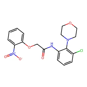 N-(3-chloro-2-morpholin-4-ylphenyl)-2-(2-nitrophenoxy)acetamide structure