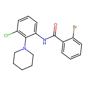 2-bromo-N-(3-chloro-2-piperidin-1-ylphenyl)benzamide structure