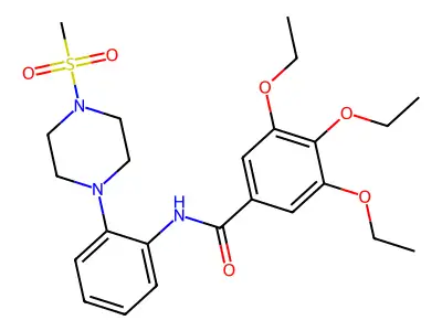 3,4,5-triethoxy-N-{2-[4-(methylsulfonyl)-1-piperazinyl]phenyl}benzamide structure