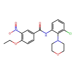 N-(3-chloro-2-morpholin-4-ylphenyl)-4-ethoxy-3-nitrobenzamide structure