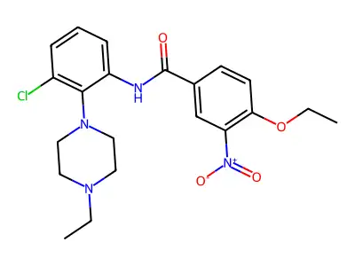 N-[3-chloro-2-(4-ethylpiperazin-1-yl)phenyl]-4-ethoxy-3-nitrobenzamide structure