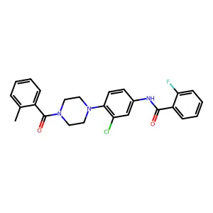 N-[3-chloro-4-[4-(2-methylbenzoyl)piperazin-1-yl]phenyl]-2-fluorobenzamide structure
