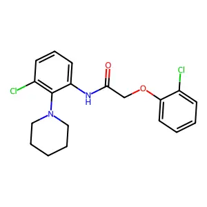 2-(2-chlorophenoxy)-N-(3-chloro-2-piperidin-1-ylphenyl)acetamide structure