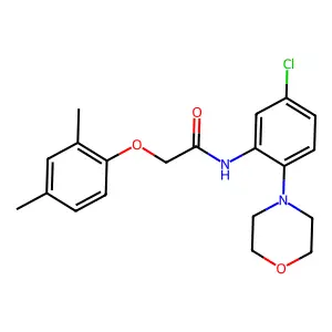 N-(5-chloro-2-morpholin-4-ylphenyl)-2-(2,4-dimethylphenoxy)acetamide structure