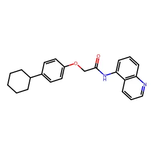 2-(4-cyclohexylphenoxy)-N-quinolin-5-ylacetamide structure