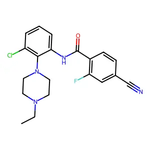 N-[3-chloro-2-(4-ethylpiperazin-1-yl)phenyl]-4-cyano-2-fluorobenzamide structure