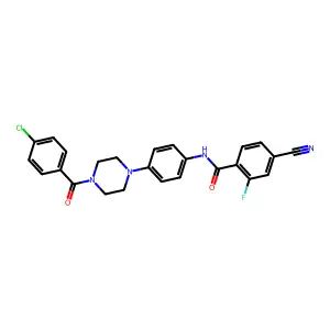 N-[4-[4-(4-chlorobenzoyl)piperazin-1-yl]phenyl]-4-cyano-2-fluorobenzamide structure