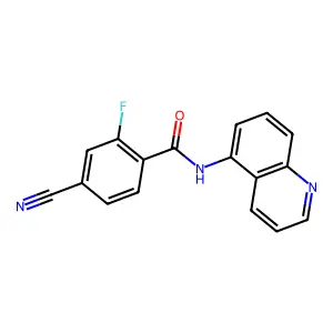 4-cyano-2-fluoro-N-(5-quinolinyl)benzamide structure