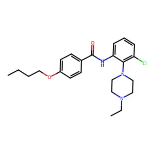 4-butoxy-N-[3-chloro-2-(4-ethylpiperazin-1-yl)phenyl]benzamide structure