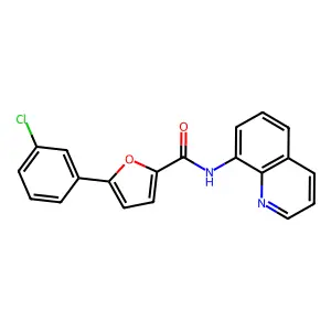 5-(3-chlorophenyl)-N-quinolin-8-ylfuran-2-carboxamide structure
