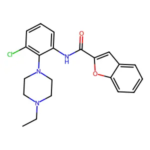 N-[3-chloro-2-(4-ethylpiperazin-1-yl)phenyl]-1-benzofuran-2-carboxamide structure
