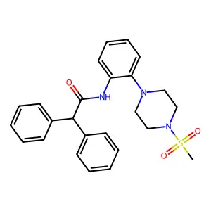 N-{2-[4-(methylsulfonyl)-1-piperazinyl]phenyl}-2,2-diphenylacetamide structure