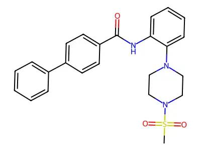 N-[2-(4-methylsulfonylpiperazin-1-yl)phenyl]-4-phenylbenzamide structure