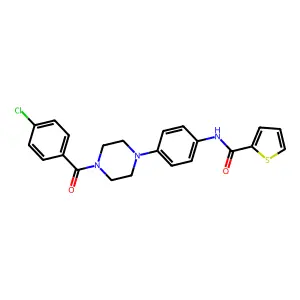 N-[4-[4-(4-chlorobenzoyl)piperazin-1-yl]phenyl]thiophene-2-carboxamide structure