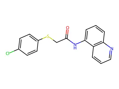 2-(4-chlorophenyl)sulfanyl-N-quinolin-5-ylacetamide structure