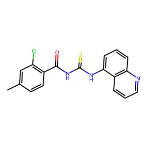 2-chloro-4-methyl-N-(quinolin-5-ylcarbamothioyl)benzamide structure