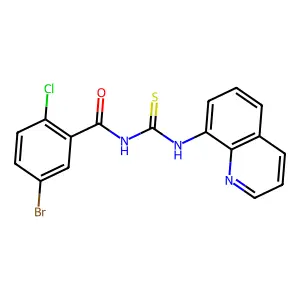 5-bromo-2-chloro-N-(quinolin-8-ylcarbamothioyl)benzamide structure