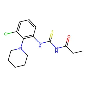 N-[(3-chloro-2-piperidin-1-ylphenyl)carbamothioyl]propanamide structure