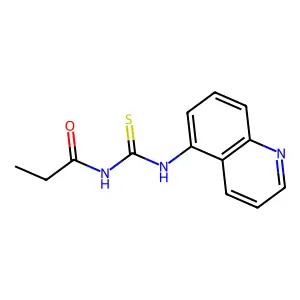 N-(quinolin-5-ylcarbamothioyl)propanamide structure