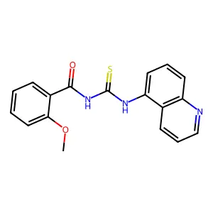 2-methoxy-N-(quinolin-5-ylcarbamothioyl)benzamide structure