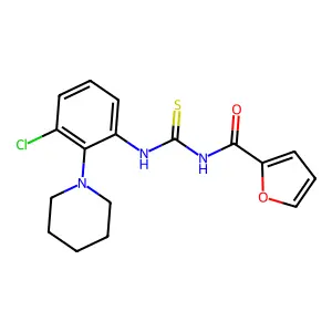 N-[(3-chloro-2-piperidin-1-ylphenyl)carbamothioyl]furan-2-carboxamide structure