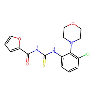 N-[(3-chloro-2-morpholin-4-ylphenyl)carbamothioyl]furan-2-carboxamide structure