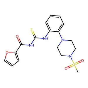 N-[[2-(4-methylsulfonylpiperazin-1-yl)phenyl]carbamothioyl]furan-2-carboxamide structure